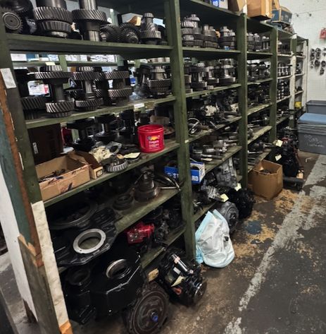 An aisle of marine transmission parts