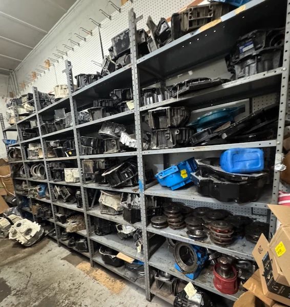 Shelves of marine transmission cases and housings