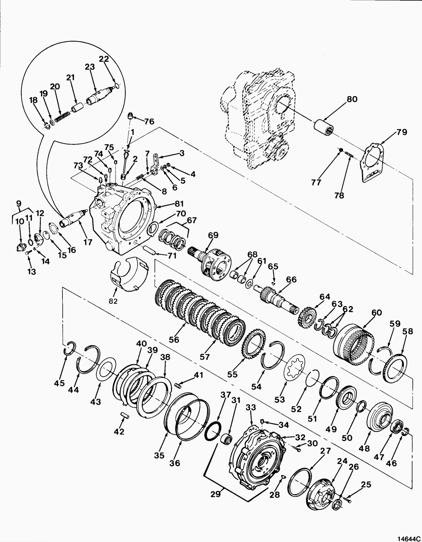 Velvet Drive 71C and 72C V-drive transmission exploded view, Figure 10, with parts numbered 1 to 82